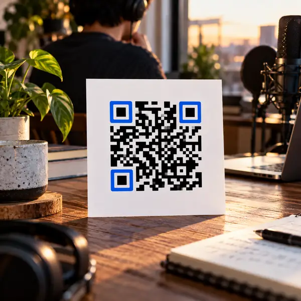 A clean black-and-white QR code card for joining the Cosyvoice community, centered on white paper with a small blue accent